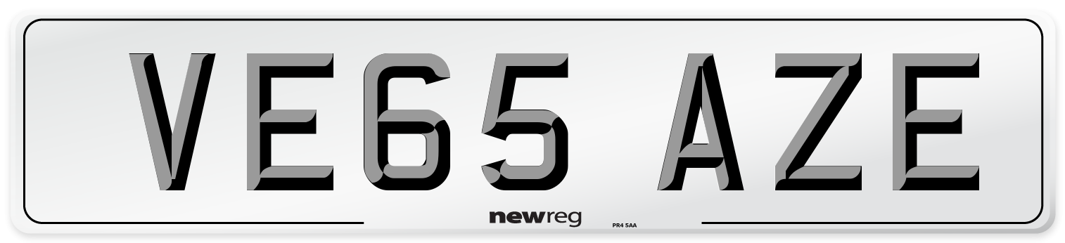 VE65 AZE Number Plate from New Reg